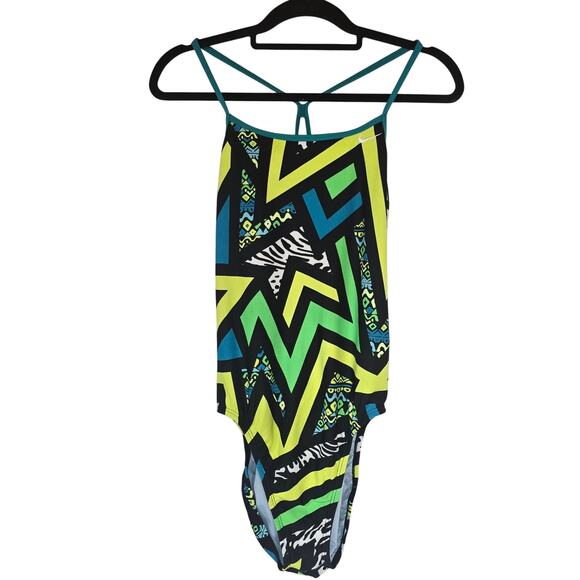 Nike Pow Lingerie Tank One Piece Swimsuit Competitive‎ Multicolor NWT Size 14 - Picture 1 of 9